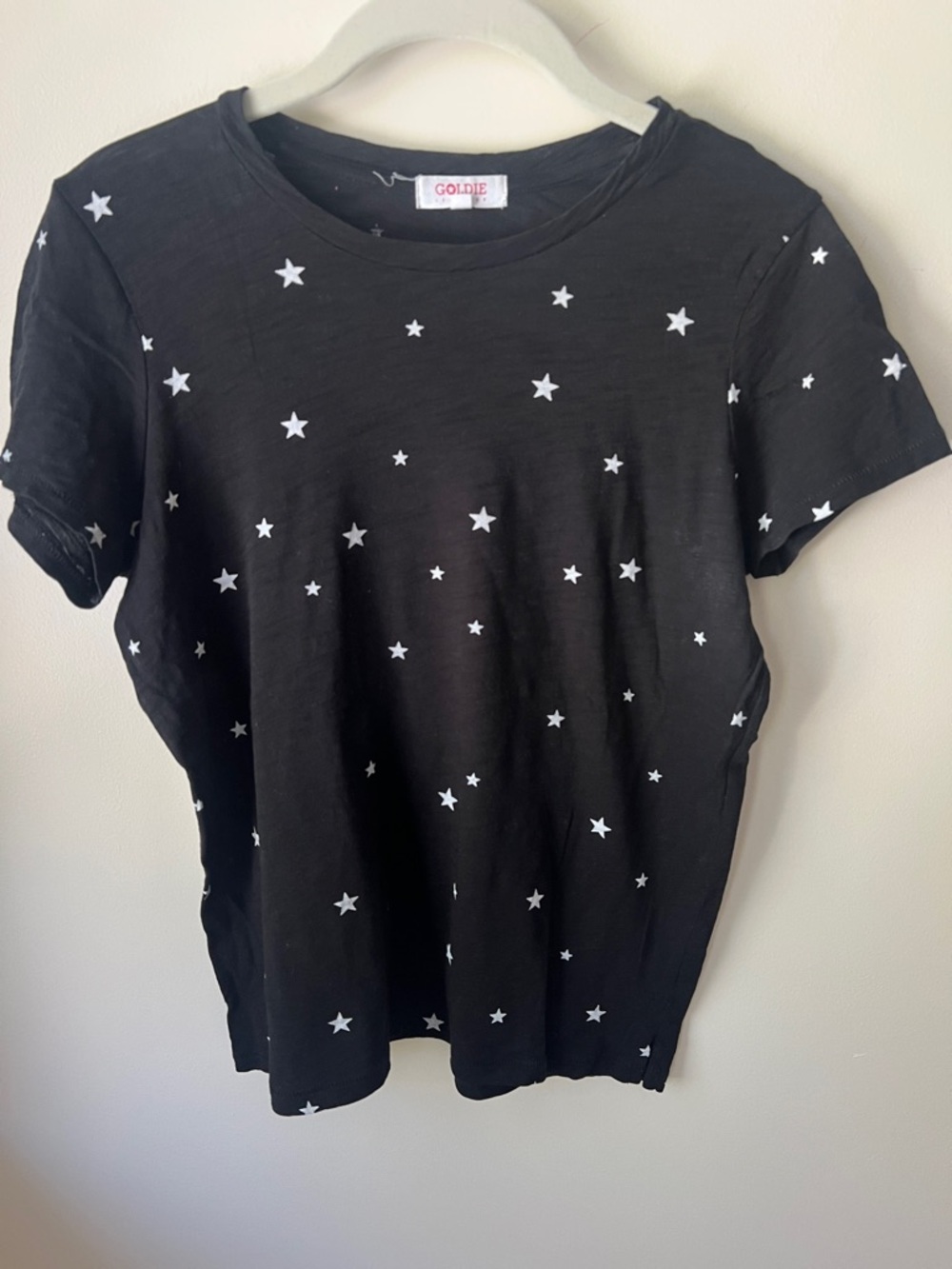 Goldie Black Tee with White Star Print